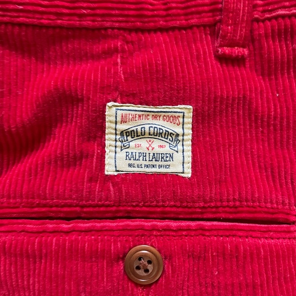 VTG 90s Ralph Lauren Country Red Corduroy High Waisted Shorts Women’s Sz 6 FLAW - Picture 10 of 10